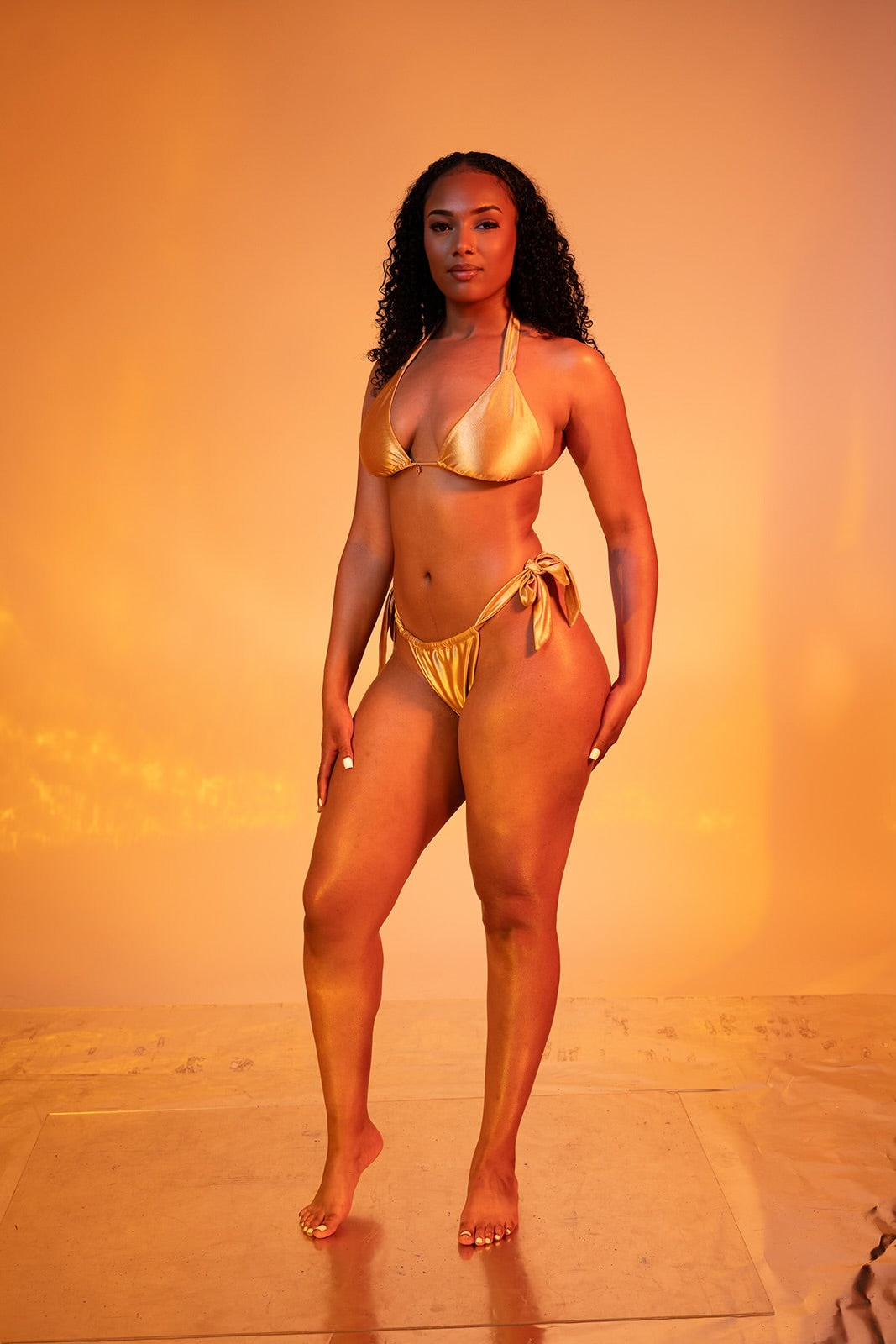 Golden Hour Satin Bikini Bottom