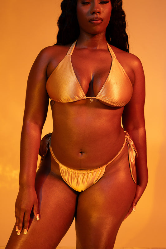 Golden Hour Satin Bikini Bottom