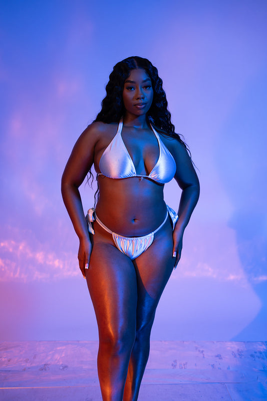 Blue Dream Satin Bikini Bottom