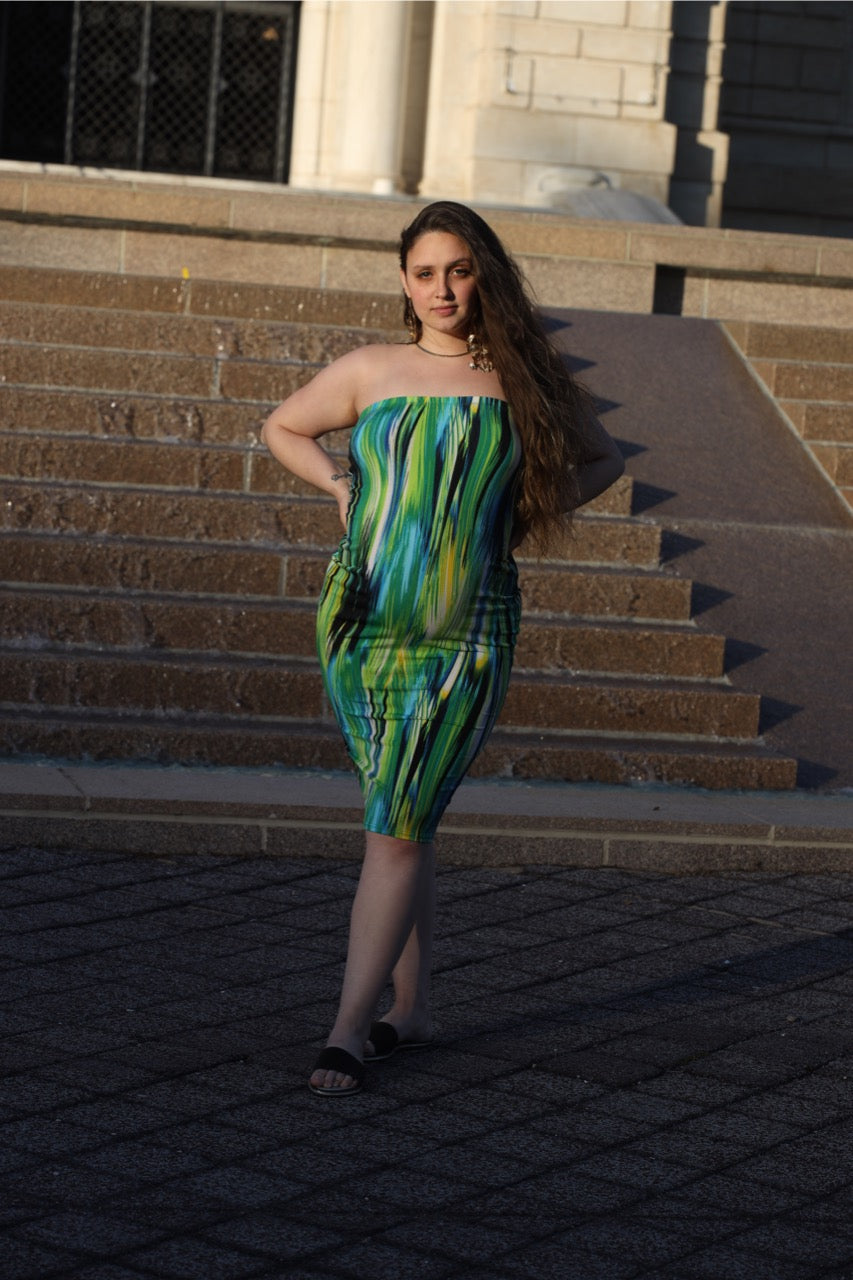 Island Vibes Tube Midi Dress