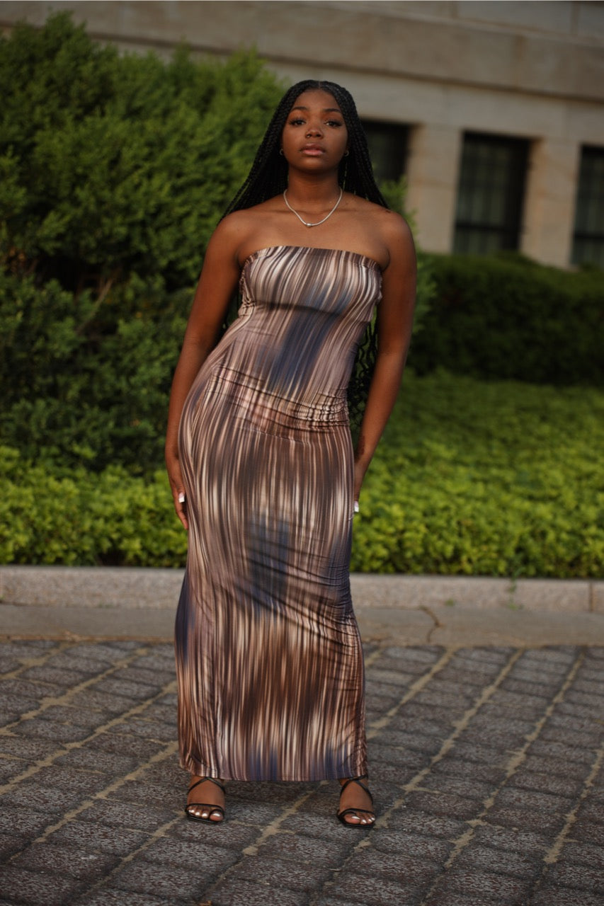 Chocolate Kisses Tube Maxi Dress